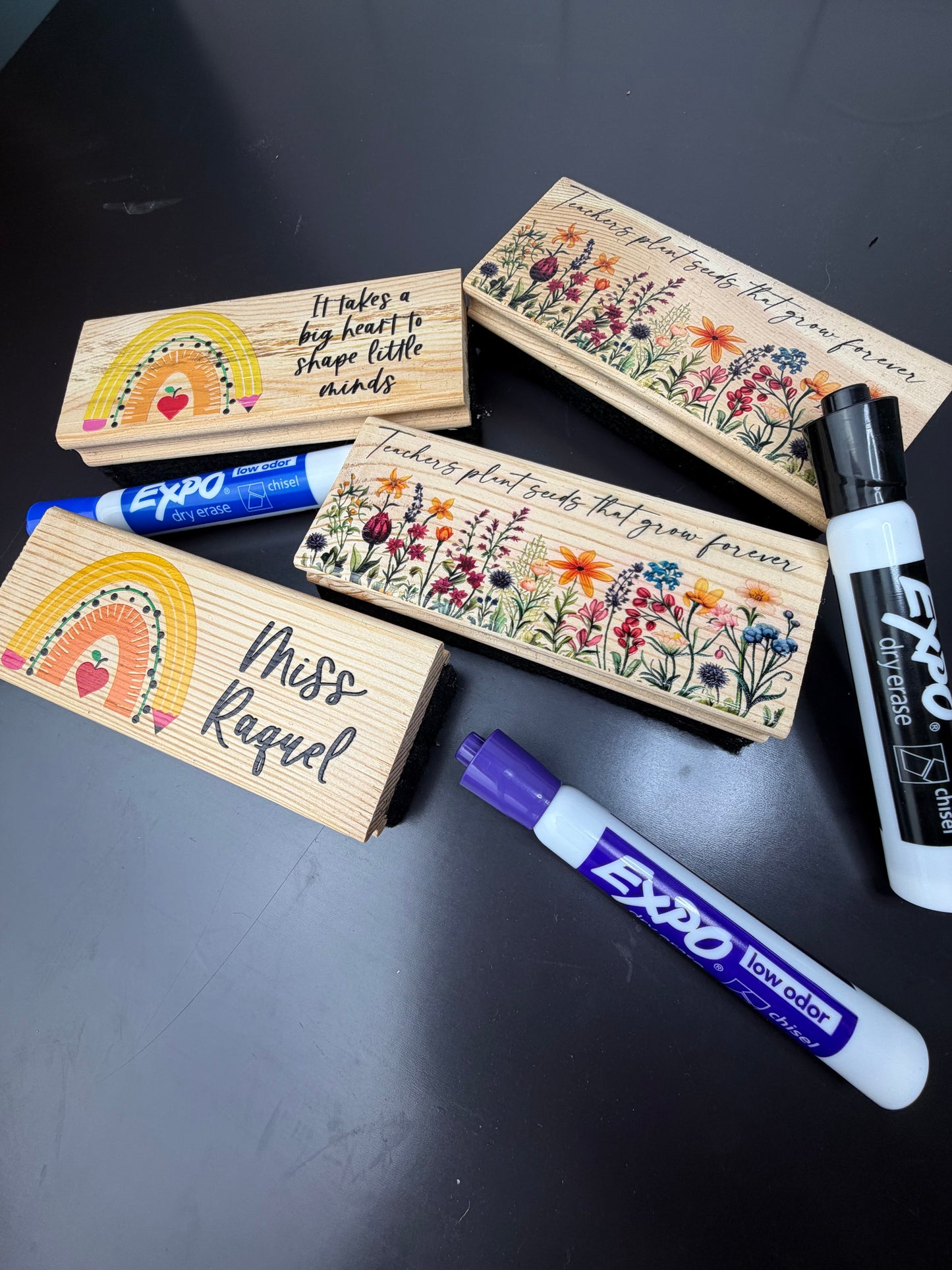 Personalized Colorful Teacher Eraser Set