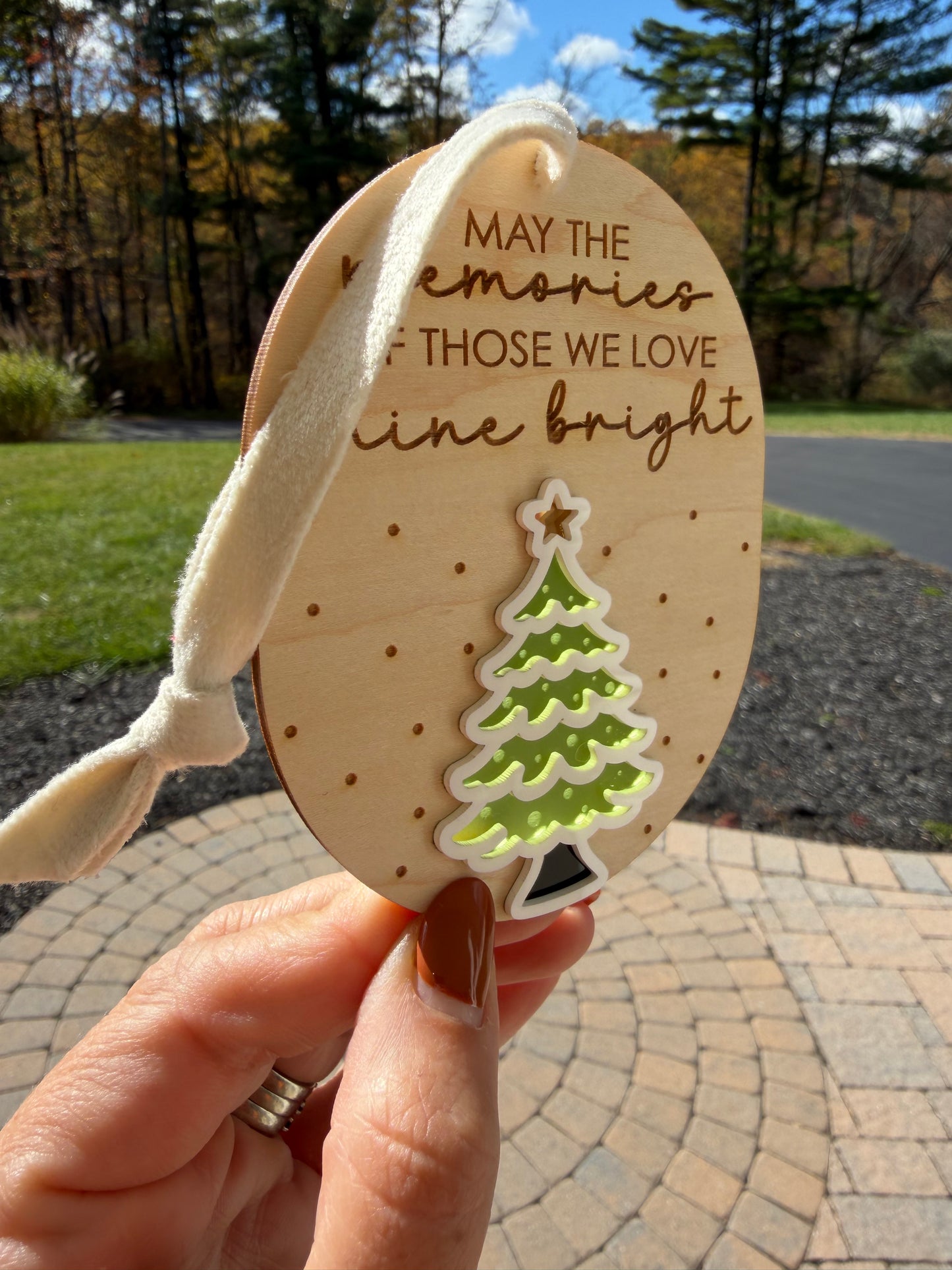 Memorial Christmas Ornament – “May the Memories of Those We Love Shine Bright”