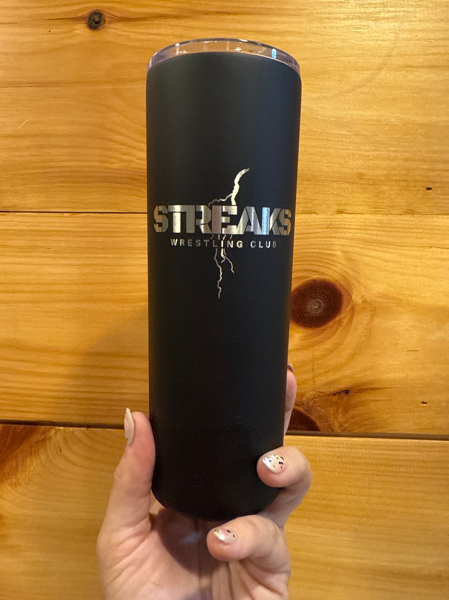 Skinny Black Streaks Field Hockey 20 ounce Tumbler