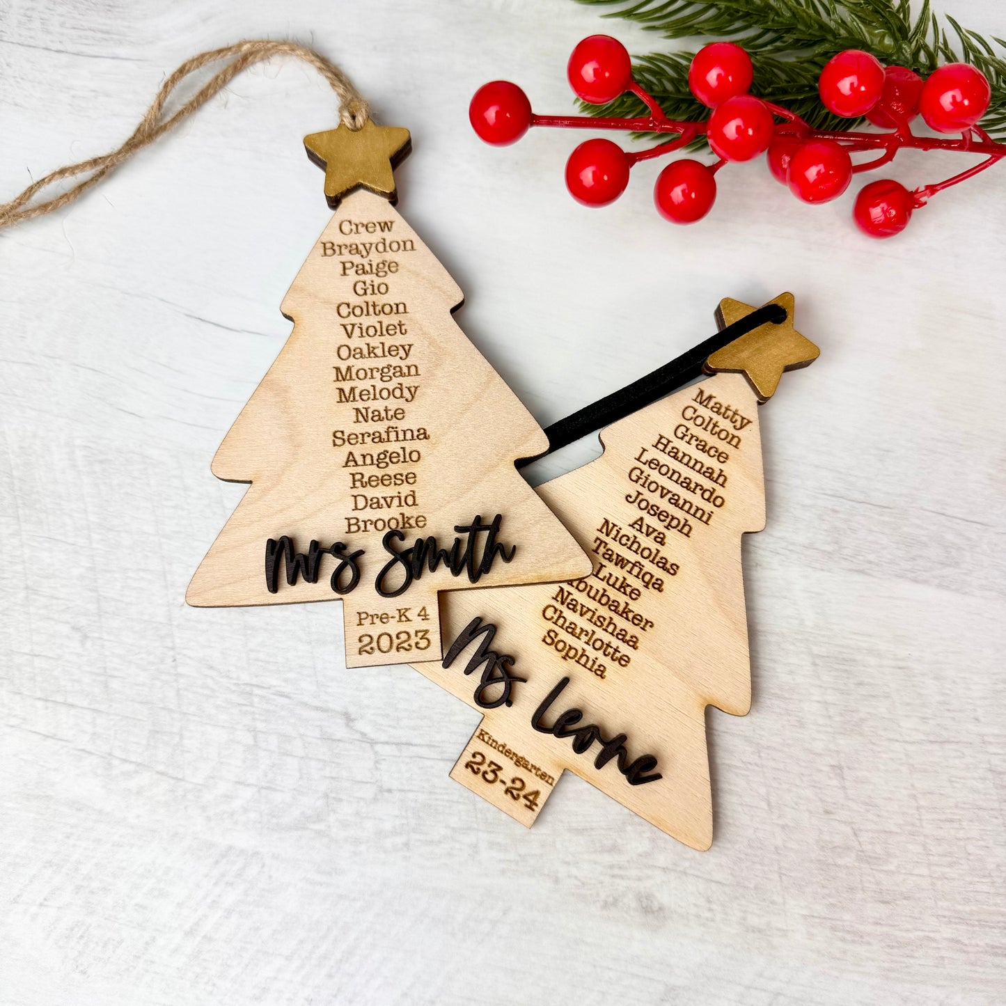 Teacher List Ornament