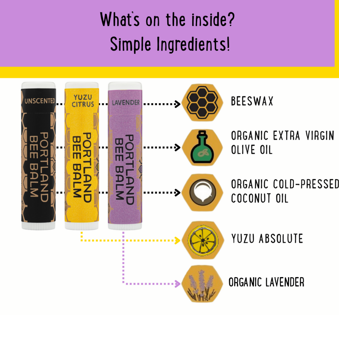 Lavender, Yuzu Citrus & Unscented Assorted Lip Balm – 3-Pack