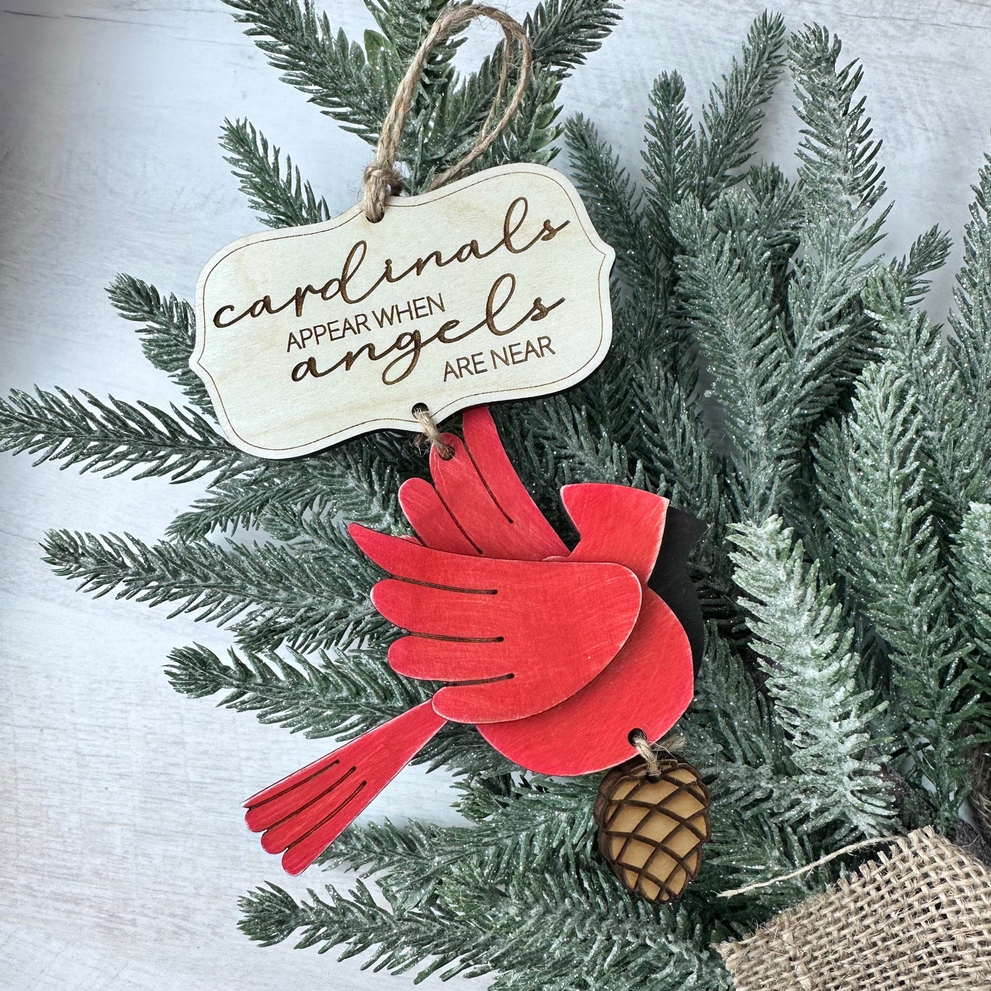 Cardinals appear when Angels are near Ornament