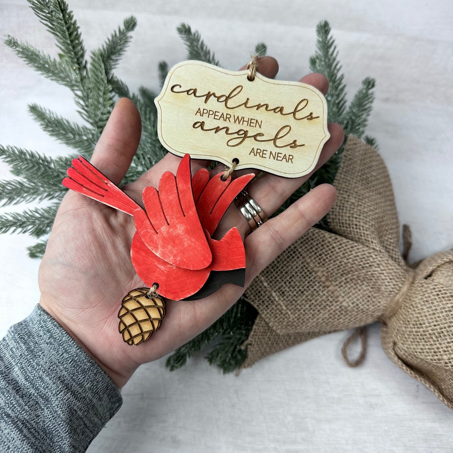 Cardinals appear when Angels are near Ornament