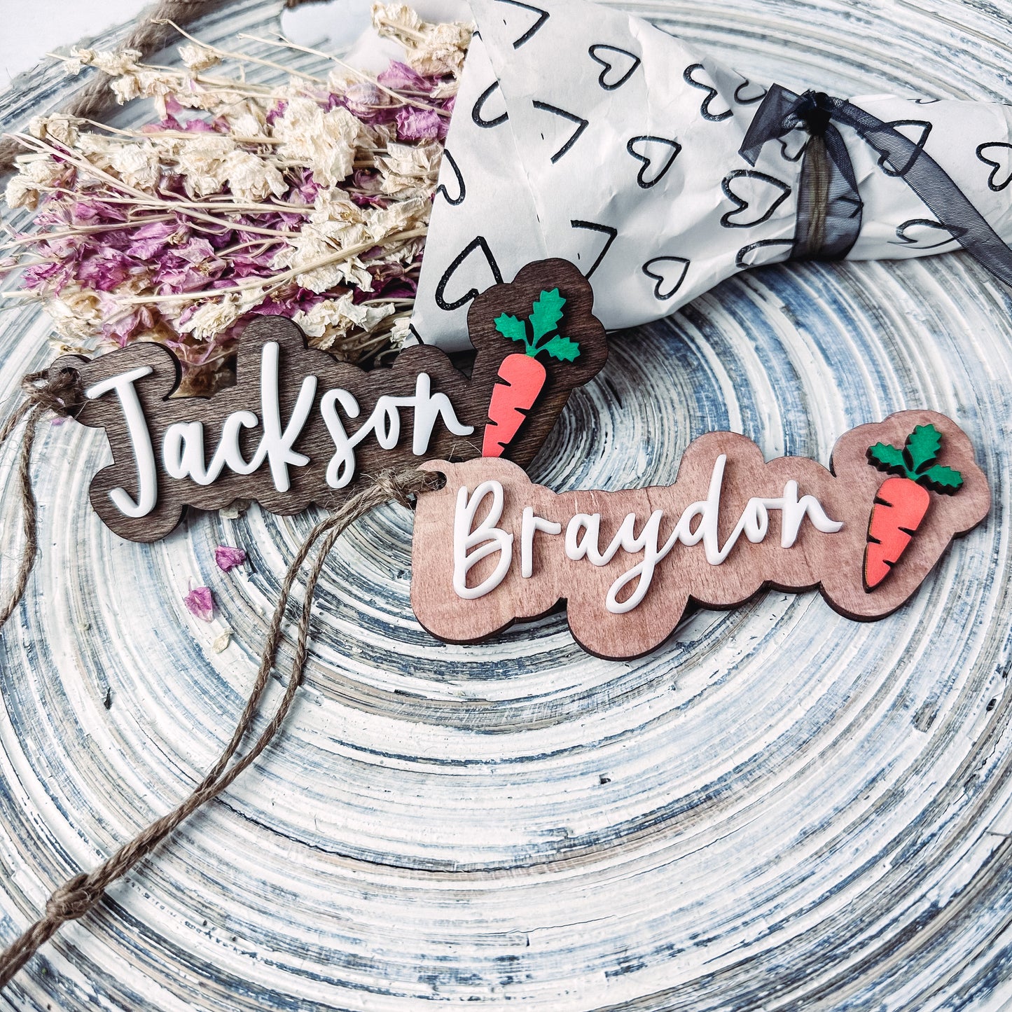 Personalized Easter Basket Tag with Carrot