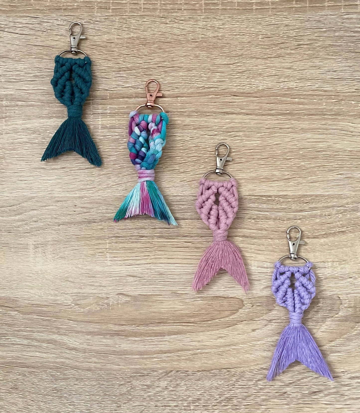 Macrame Mermaid Tail Keychain