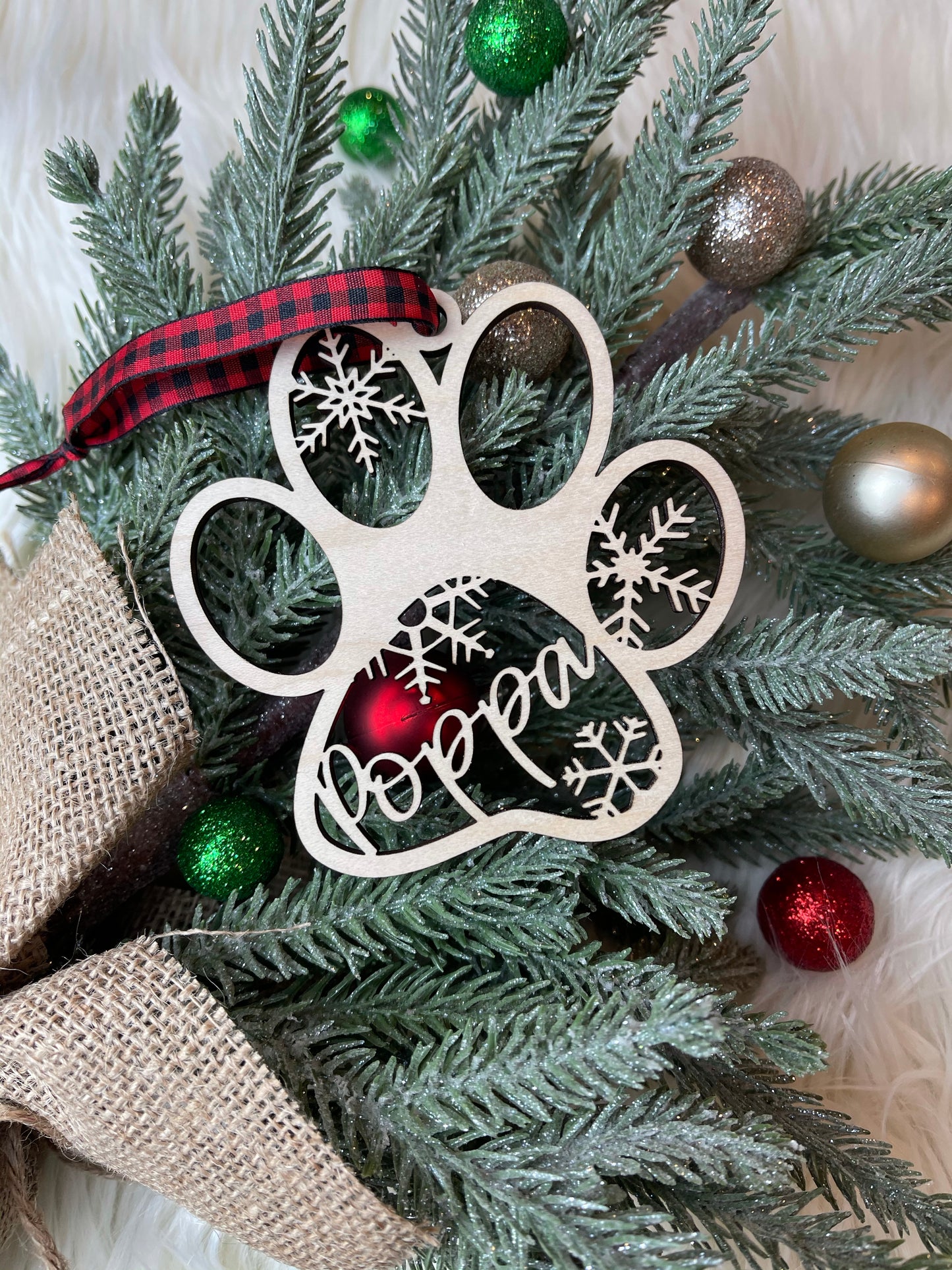 Personalized Paw Print Ornament