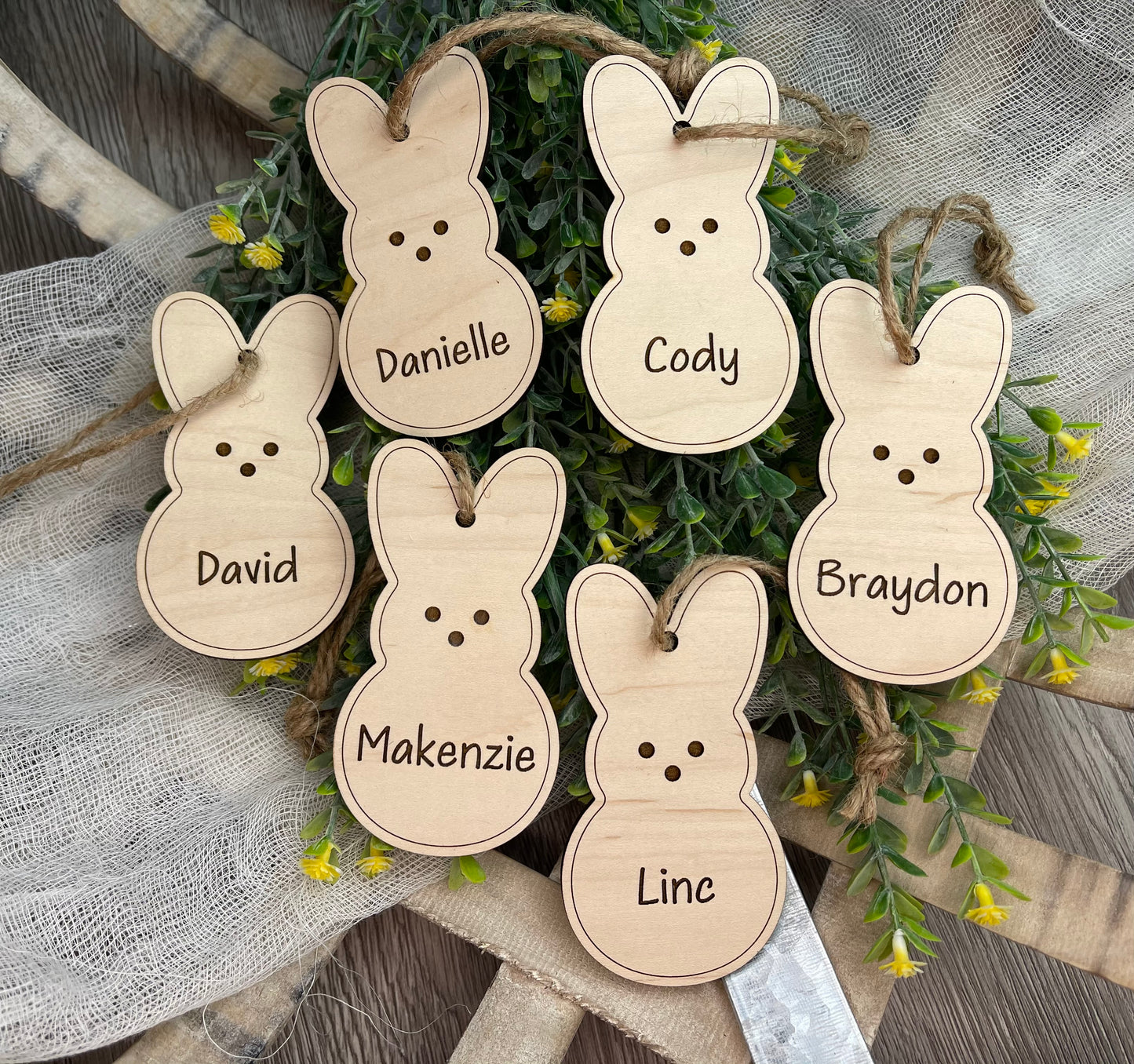 Personalized Easter Basket Bunny Tags