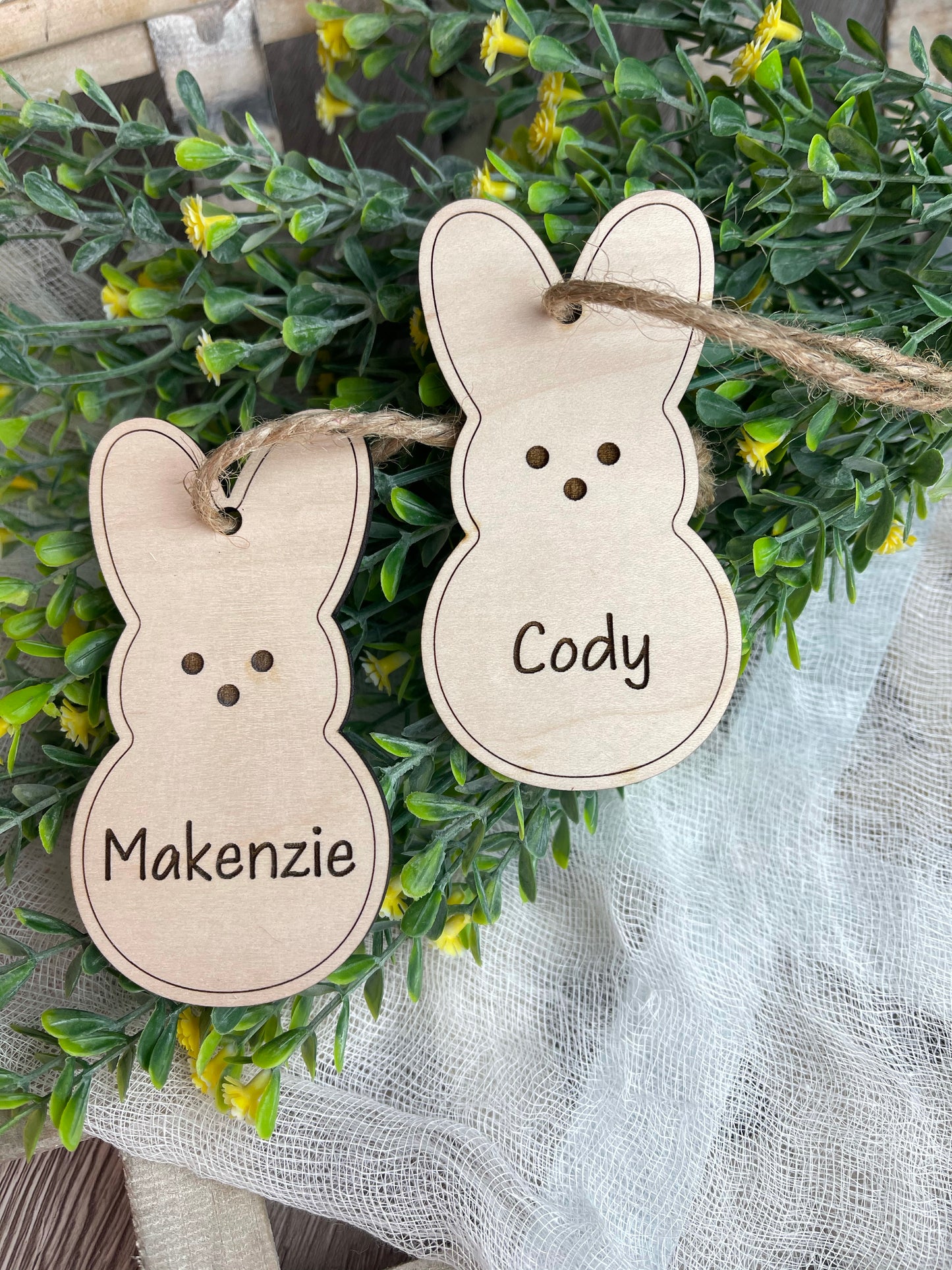 Personalized Easter Basket Bunny Tags