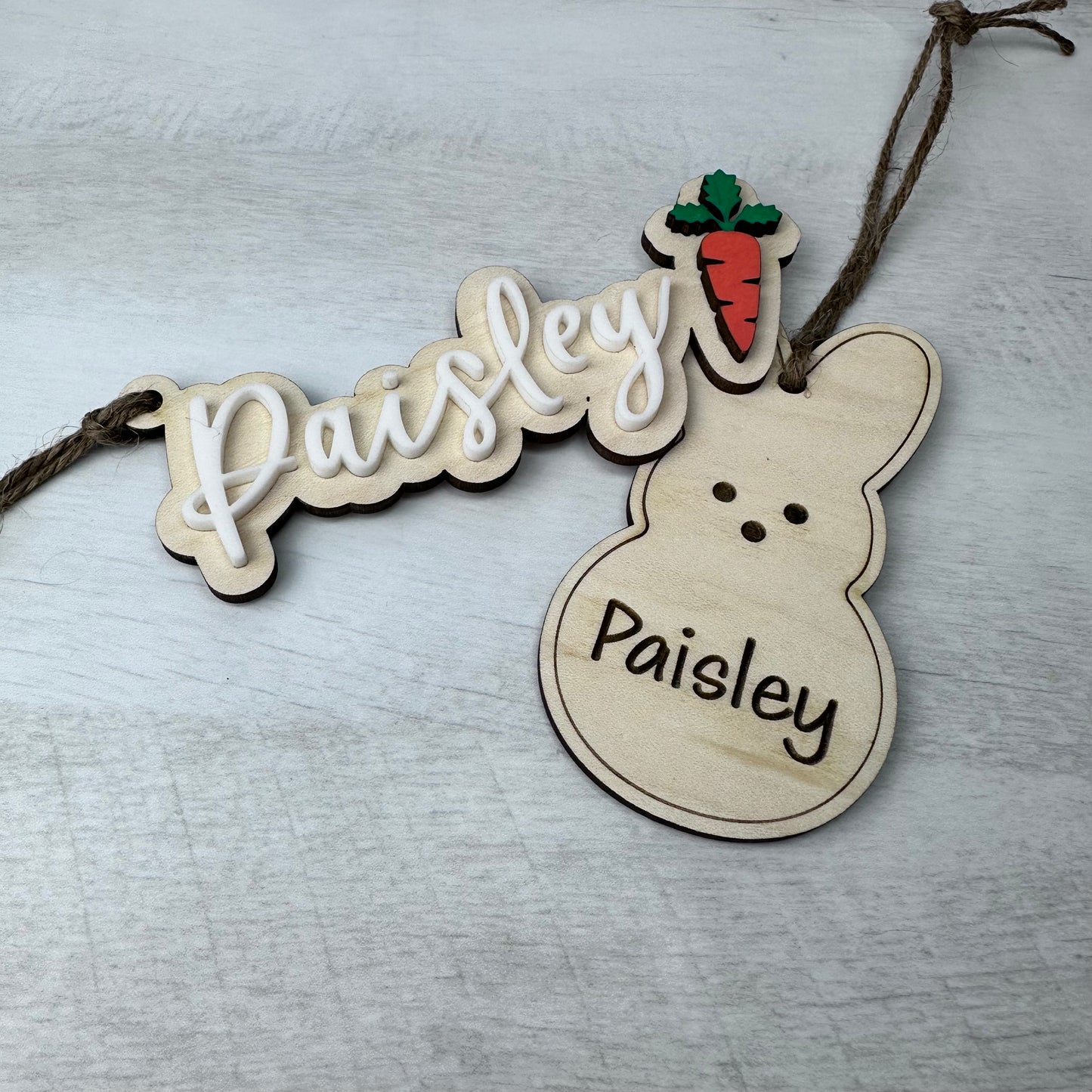 Personalized Easter Basket Tag with Carrot