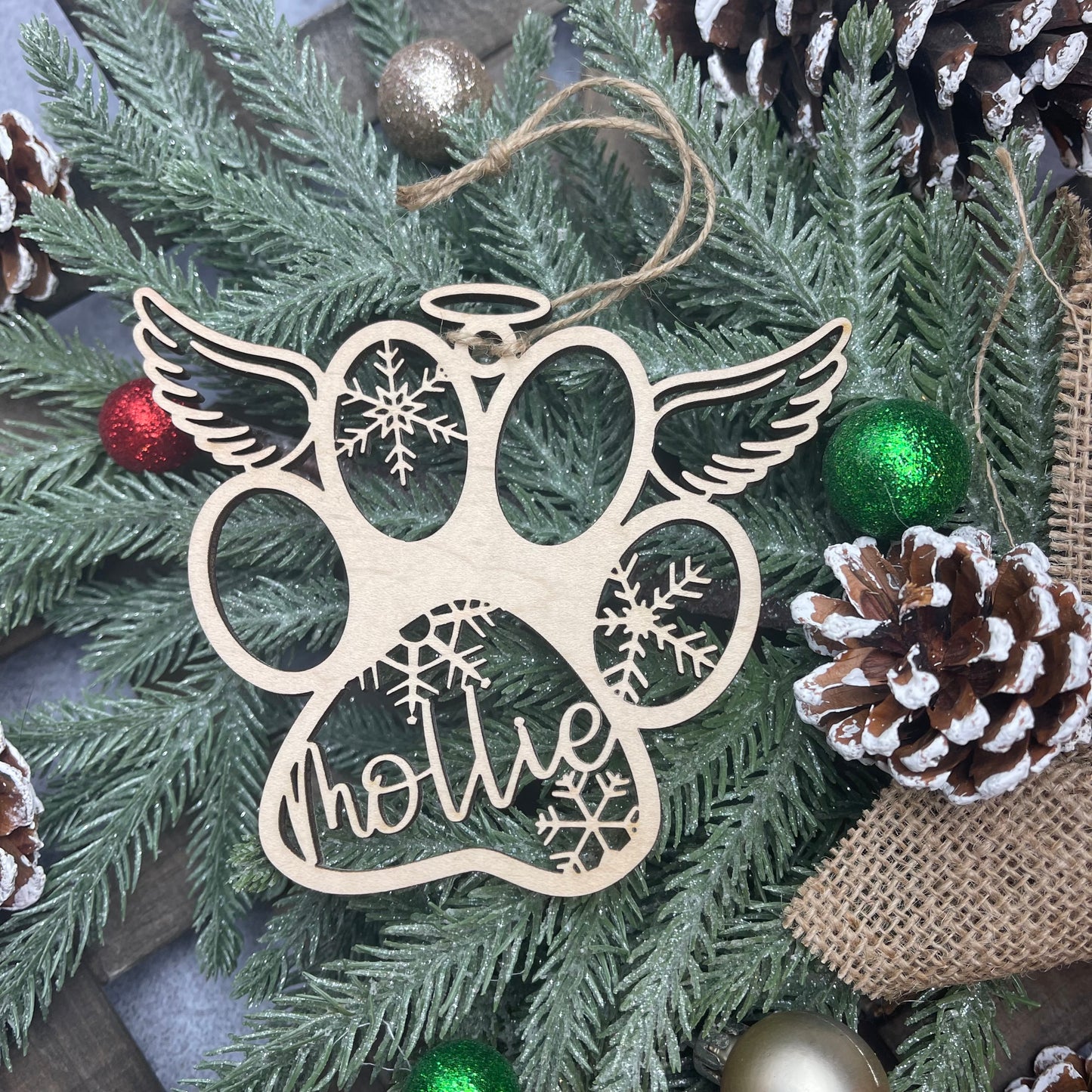 Personalized Paw Print Memorial Ornament