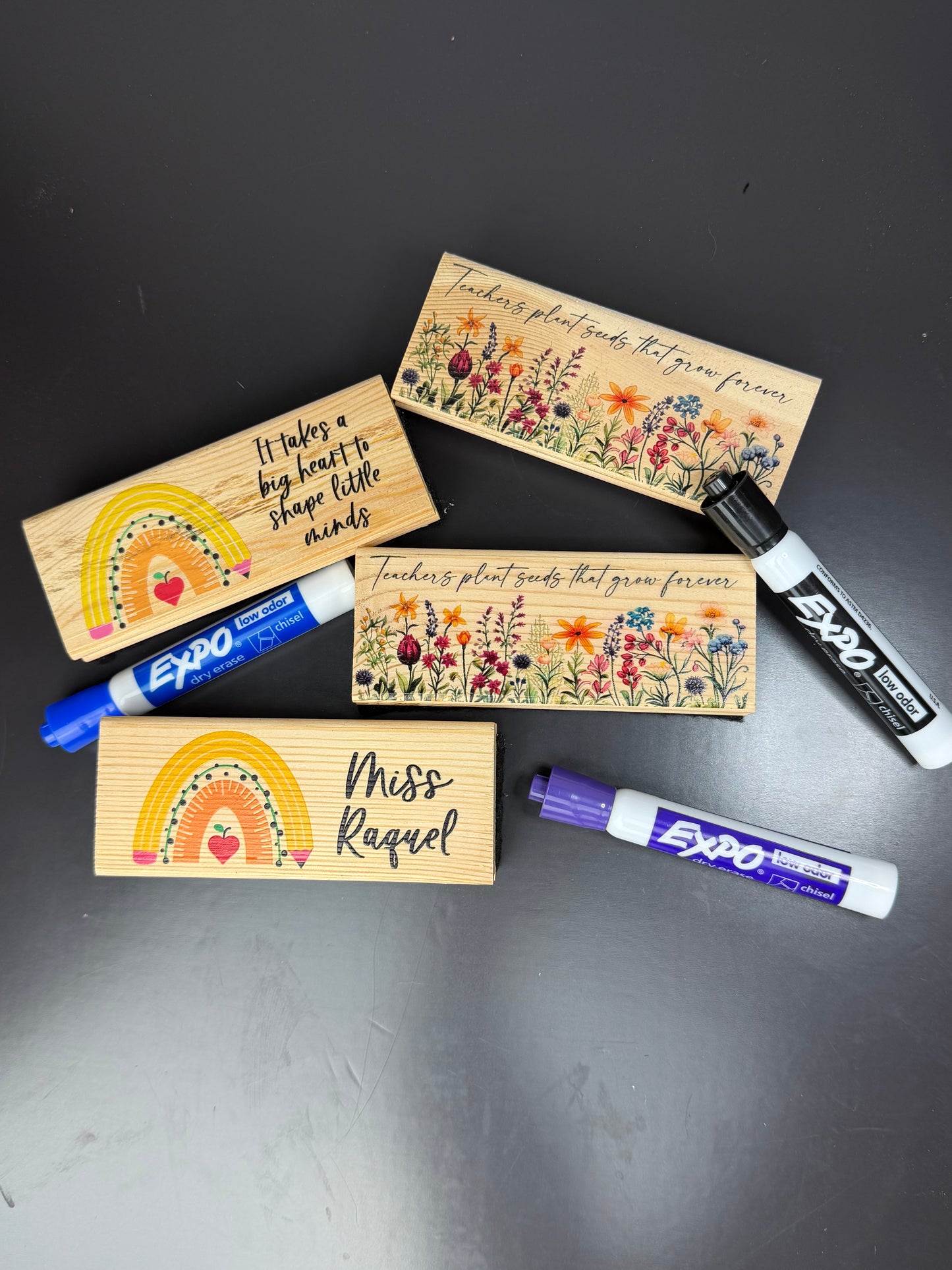 Personalized Colorful Teacher Eraser Set
