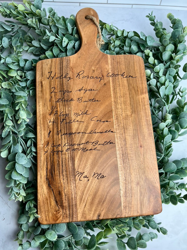 Small Paddle Board Engraved Recipe Board