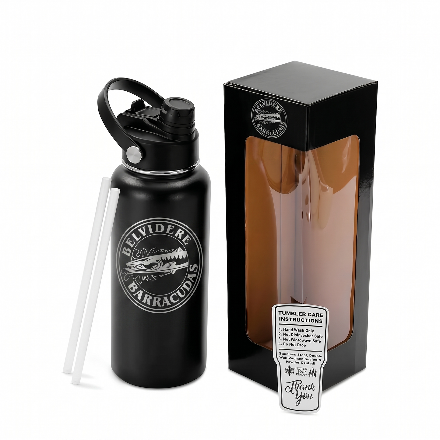 32 Ounce Hydro Water Bottle- Belvidere Barracuda
