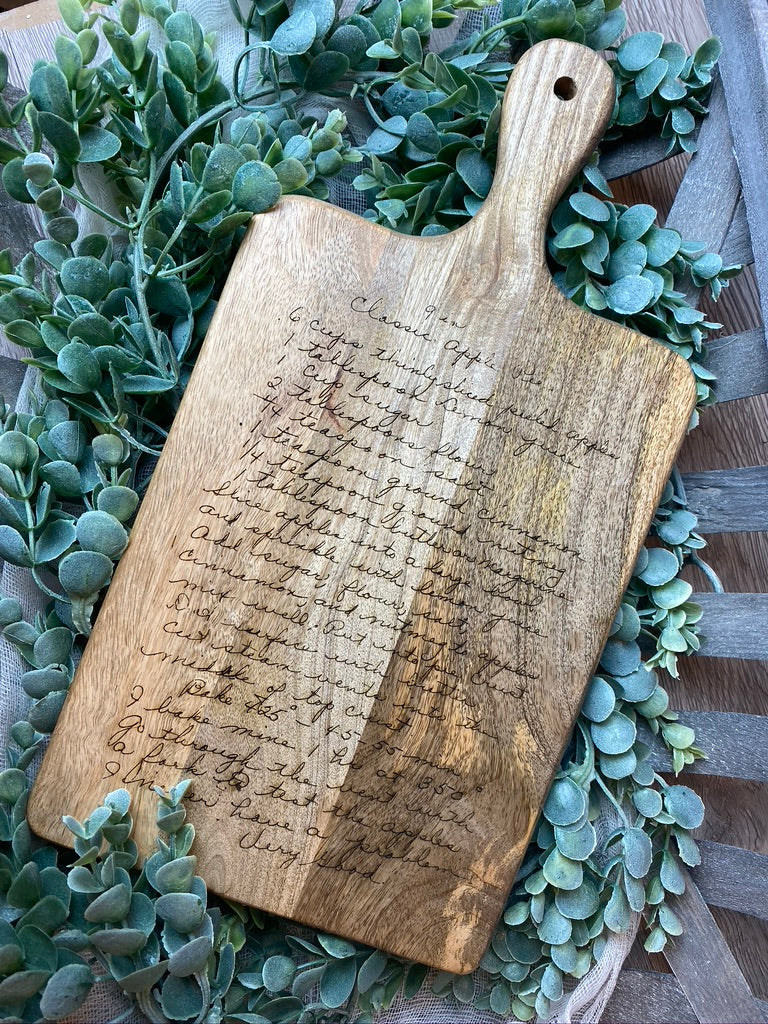 Small Paddle Board Engraved Recipe Board