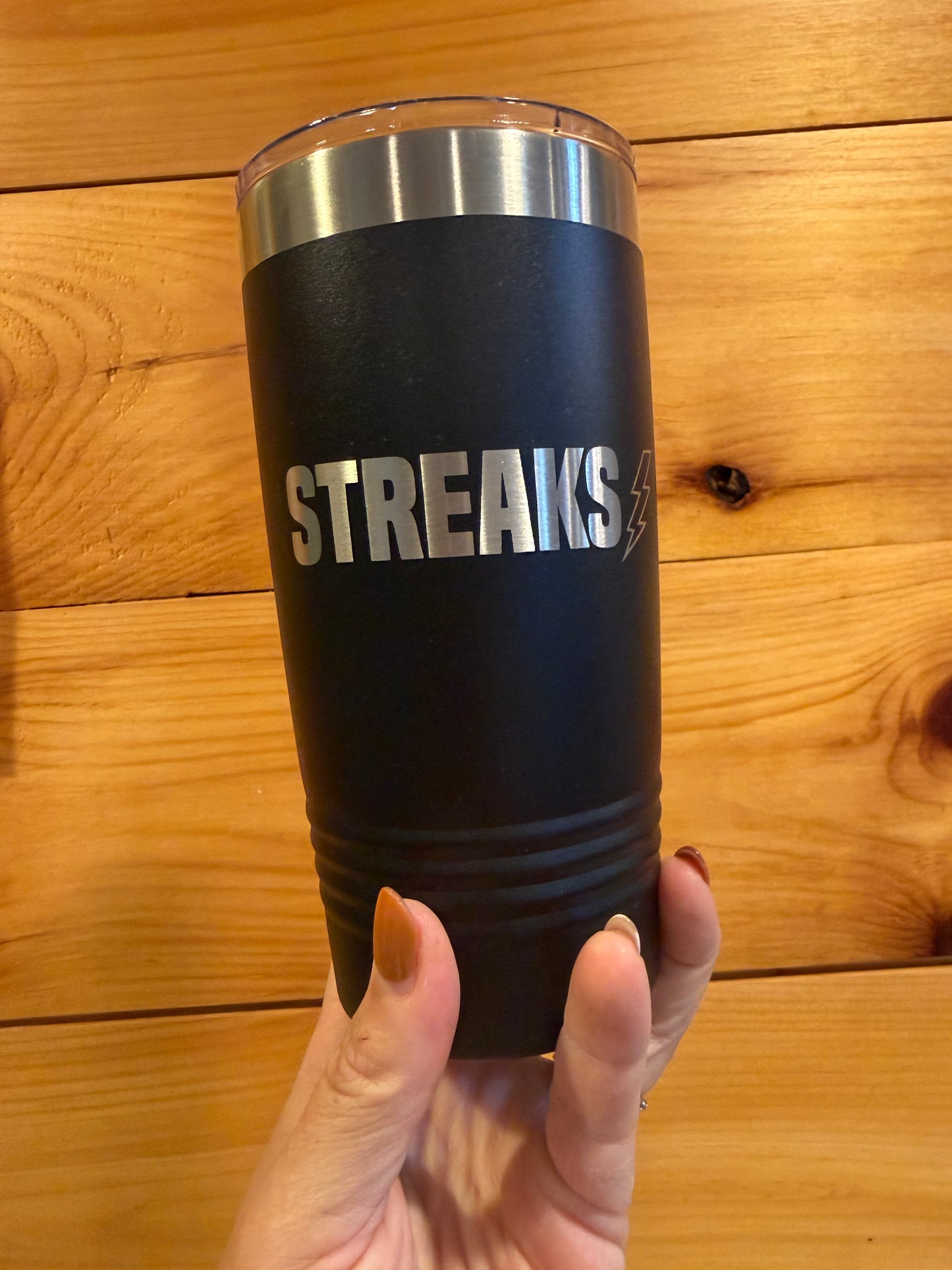 Black or Blue Streaks Streaks Soccer 20 Ounce Tumbler
