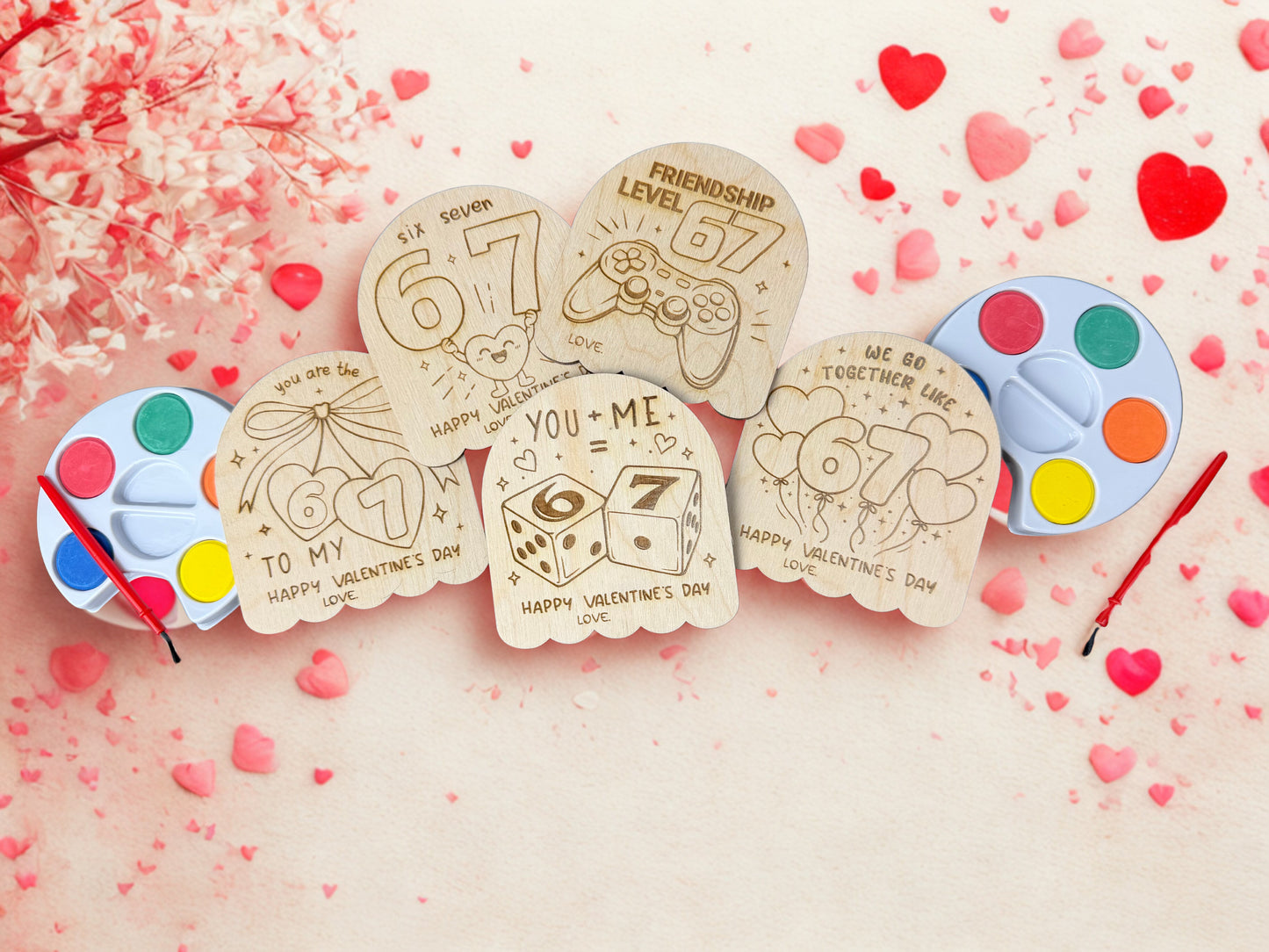 6 7 Paint Card Valentine
