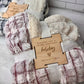 Comfy Blanket with Personalized Wooden Gift Tag in