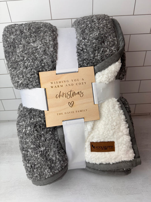 Comfy UGG Blanket with Wooden Gift Tag