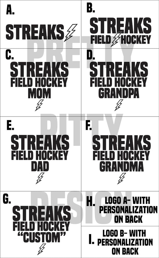 Black Streaks Field Hockey 20 Ounce Tumbler