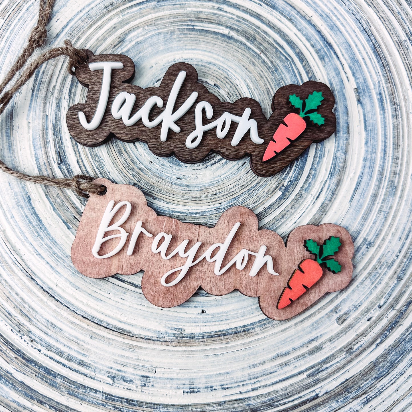 Personalized Easter Basket Tag with Carrot